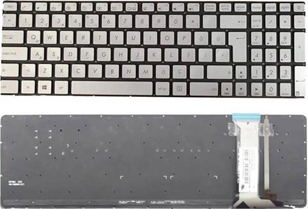 İnfostar Asus ROG Q550L Uyumlu Notebook Klavyesi - Silver - TR - Backlit - Image 1