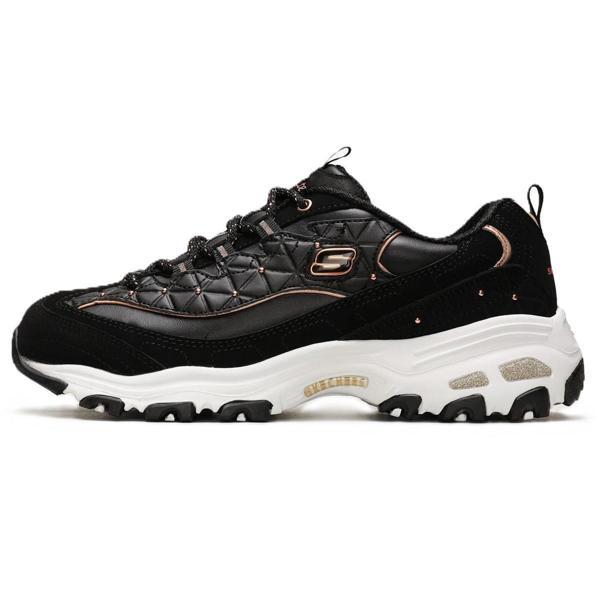 Skechers Air Cooled Memory Foam D'lites Glamour Feels Leather Sneaker Hakiki Deri Hafızalı Taban Günlük Spor Ayakkabı Siyah - Image 1