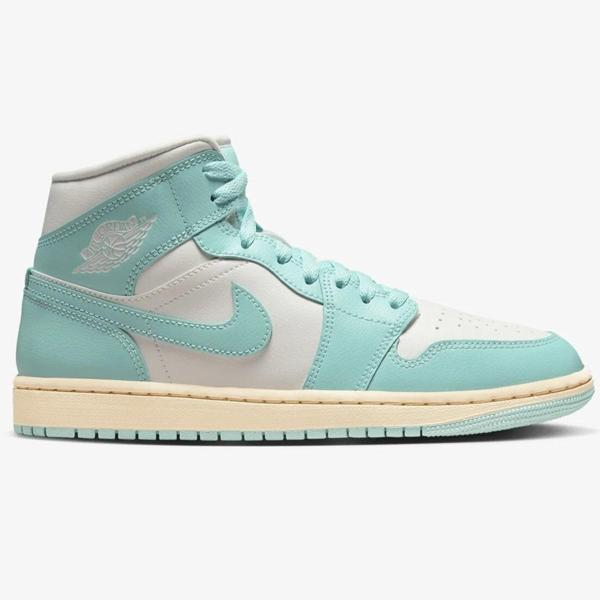 Nike Air Jordan 1 Mid Unisex Leather Sneaker Hakiki Deri Bilekli Günlük Spor Ayakkabı Yeşil - Image 1