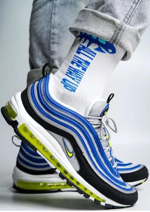 Nike Air Max 97 Reflector Leather Sneaker Hakiki Deri Reflektörlü Günlük Spor Ayakkabı Mavi - Image 1