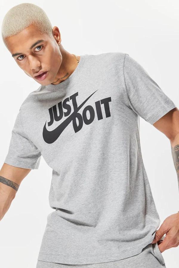 Nike Tshirt M Nsw Tee Just Do It Swoosh Erkek Günlük Tişört Gri - Image 1
