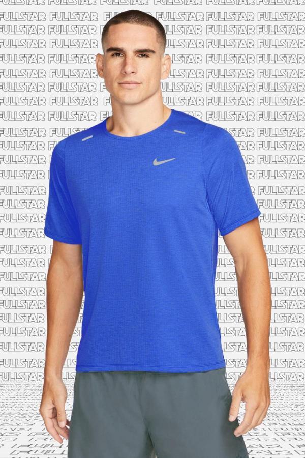 Nike Running Dri Fit Rise 365 Mens Short Sleeve Shirt Blue Erkek Koşu Tişört Mavi - Image 1
