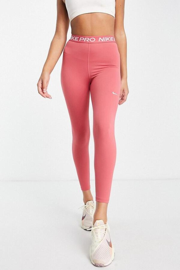 Nike Pro 365 Mid-Rise 7/8 Training Legging Tight Fit Toparlayıcı Pembe Tayt - Image 1