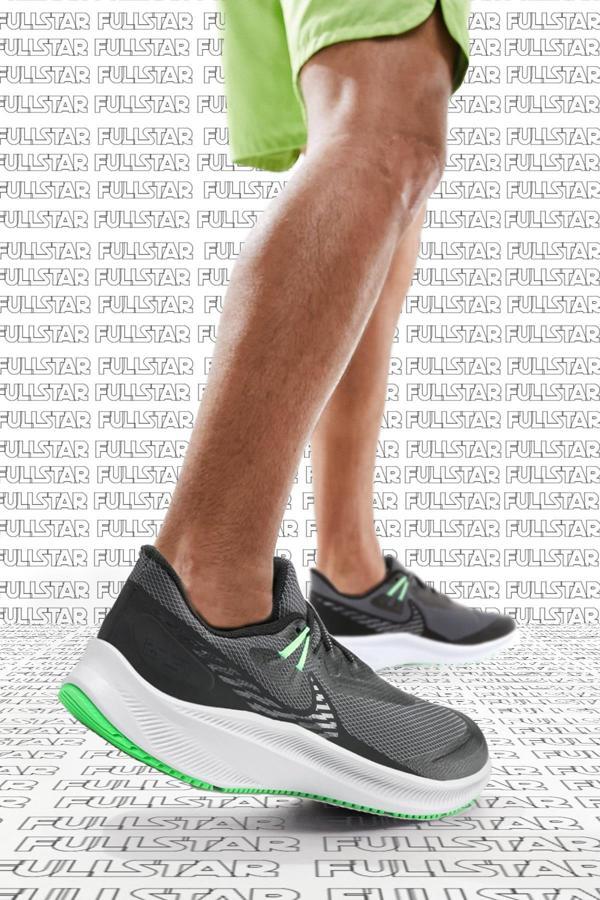 Nike Quest 3 Shield Walk Run Shoes Water Rpll. Reflektörlü Yürüyüş Koşu Ayakkabısı Siyah Yeşil - Image 1