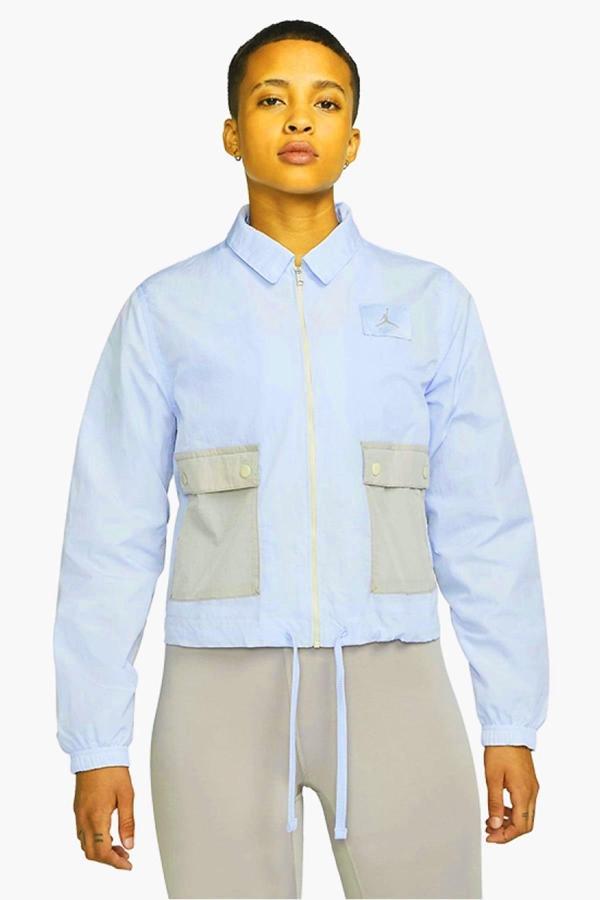 Nike Jordan Flight Woven Blue Jacket Loose Fit Bol Kesim Kısa Kadın Ceket Mavi - Image 1