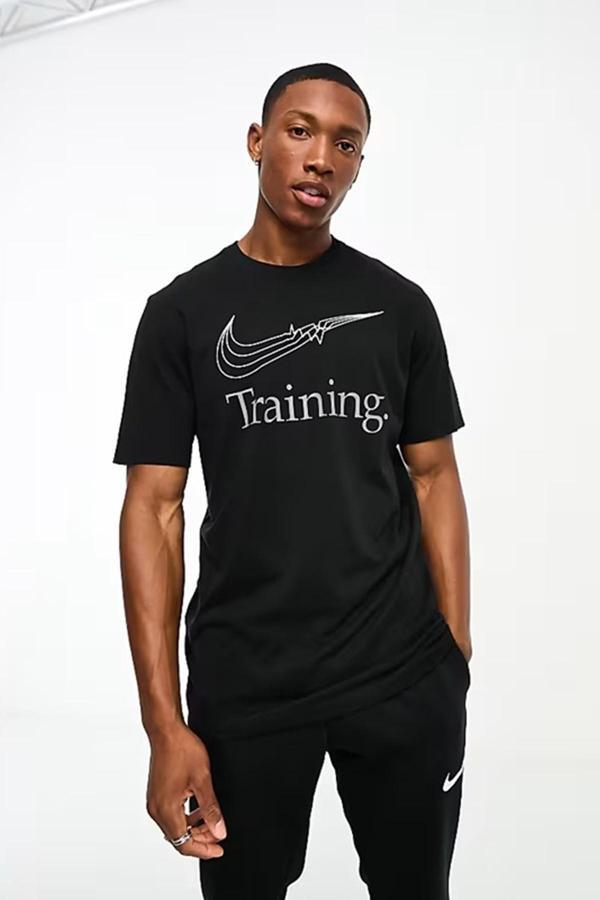 Nike Training Dri Fit Swoosh Graphic Tshirt Black Erkek Koşu Antrenman Tişörtü Sİyah - Image 1