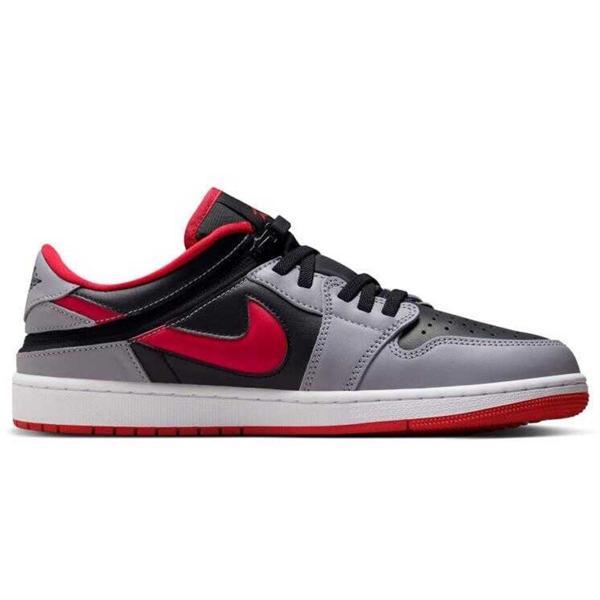 Nike Air Jordan 1 Low Flyase  Mens Leather Sneaker Hakiki Deri Erkek Günlük Spor Ayakkabı Antrasit - Image 1