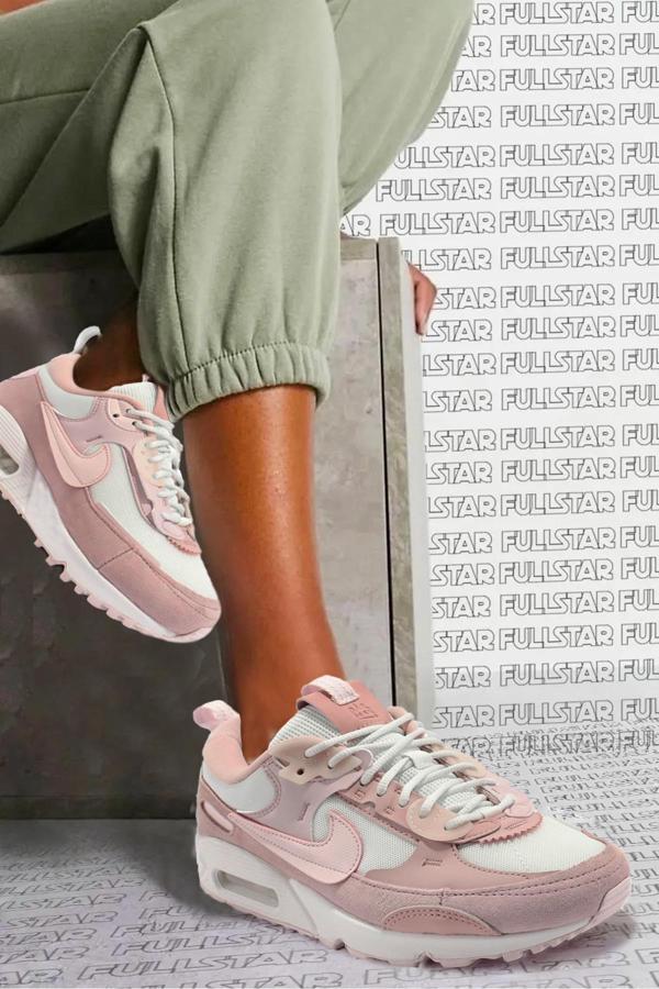 Nike Air Max 90 Futura Triple Leather Unisex Sneaker Hakiki Deri Spor Ayakkabı Pembe - Image 1