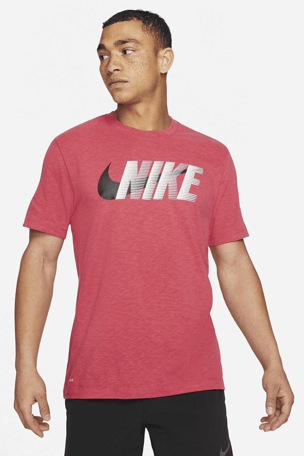 Nike Sportwear Büyük Çift Logolu Kısa Kollu Kırmızı Tişört - Image 1