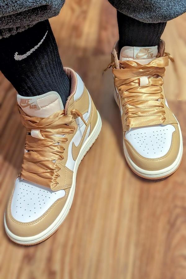 Nike Air Jordan 1 MID Leather Unisex Sneaker Hakiki Deri Bilekli Günlük Spor Ayakkabı Taba - Image 1