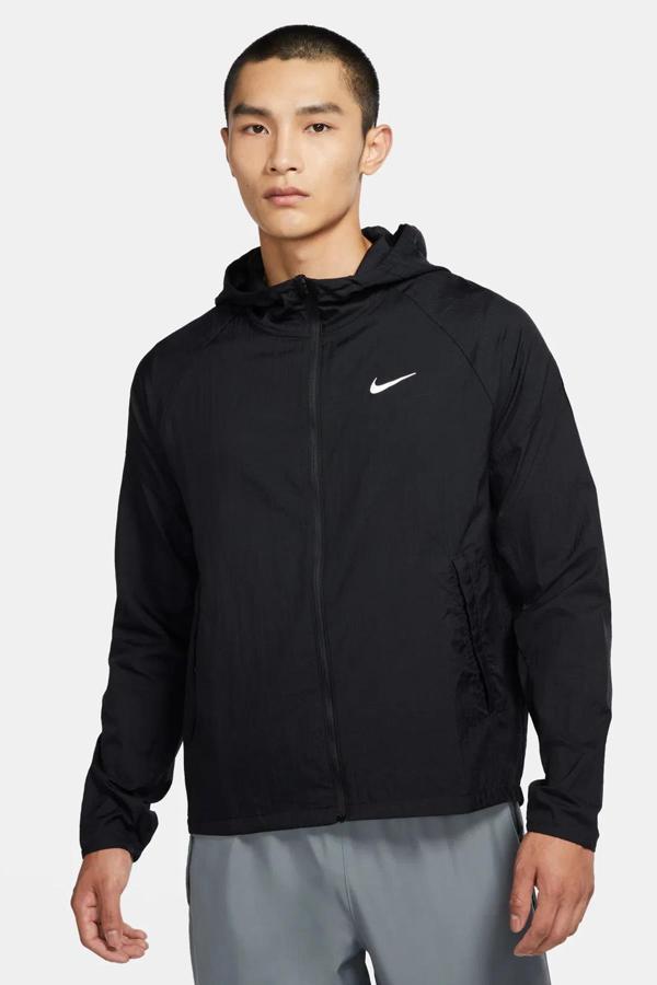 Nike Essential Running Jacket Reflektörlü Toplanabilir Erkek Ceket Siyah - Image 1