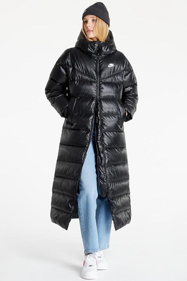 Nike Sportswear Down Fill Jacket Kaz Tüyü Geniş Kalıp Uzun Siyah Mont - Image 1