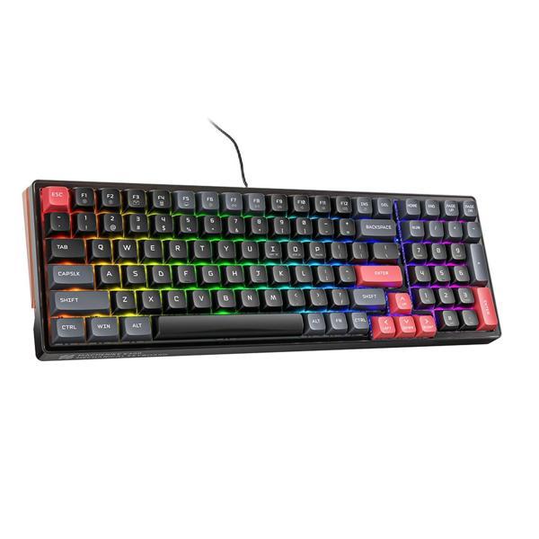 Machenike K600-B100 Lite Kablolu Red Switch RGB Siyah İngilizce Gaming Klavye - Image 1