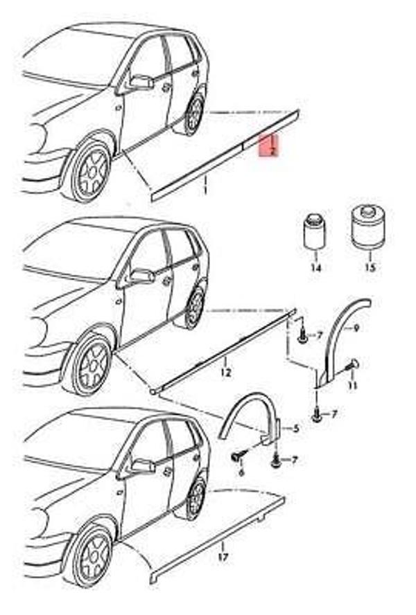 Tampon Bandı Polo 07-10 Sol None (Oem No: Vw-6Q0853073A) - Image 1