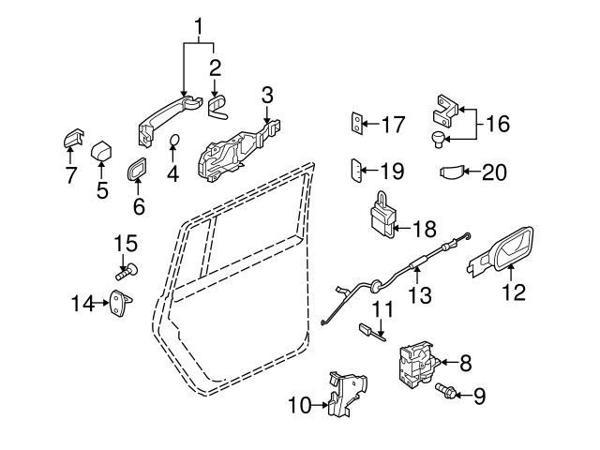 Kapı İç Açma Teli Sol Arka Caddygolf5 None (Oem No: Vw-1K4839085A) - Image 1