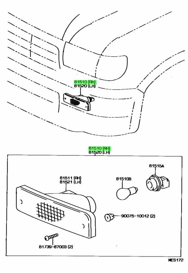 Hilux (Ln85, Ln105, Ln 106) 89 97 Tampon Sinyali Sağ  (Oem No:8151089133) - Image 1