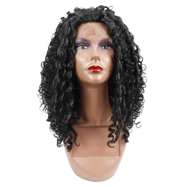 Siyah Yoğun Dalga Afro Dalga Tül Peruk - Image 1