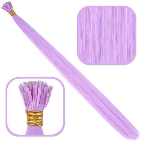 Fiber Sentetik Boncuk Kaynaklık Renkli Saç - Lila - 100 Adet - Image 1