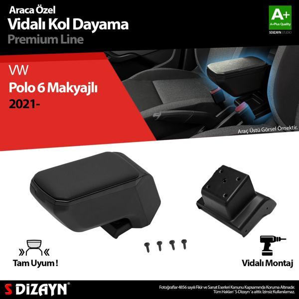 S-Dizayn VW Polo 6 Makyajlı Kol Dayama Kolçak ABS Vidalı Siyah 2021 Üzeri A+ Kalite - Image 1