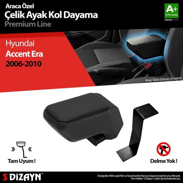 S-Dizayn Hyundai Accent Era Kol Dayama Kolçak Çelik Ayaklı ABS Siyah 2005-2011 A+Kalite - Image 1