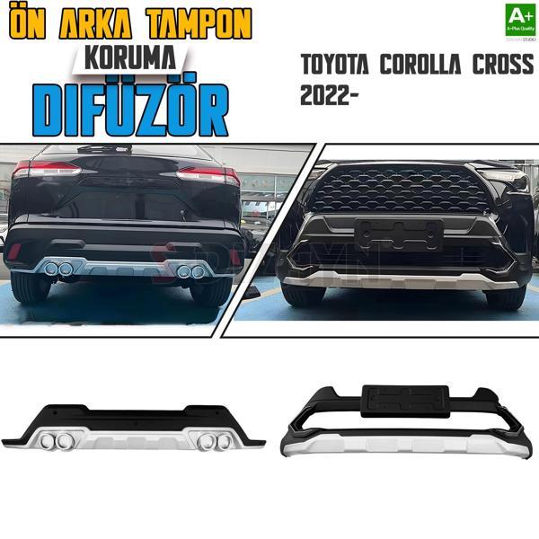 S-Dizayn Toyota Corolla Cross Ön ve Arka Tampon Koruma Difüzör Seti 2022 Üzeri A+ Kalite - Image 1