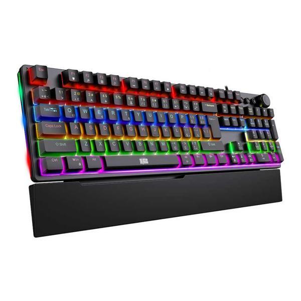Dragos Natus USB Kablolu Rainbow Makro Gaming Mekanik Klavye Mekanik Bilek Destekli Red Switch Mekan - Image 1