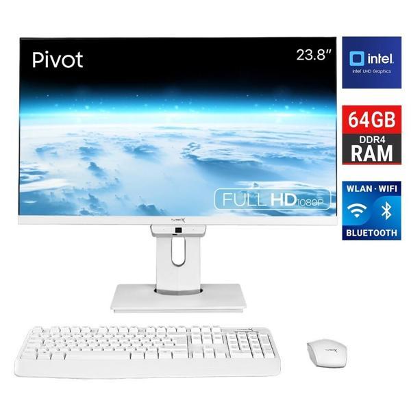 Turbox TAxPro64 i7 13700 64GB DDR4 2TB M.2 NVMe 23.8 inç FHD Pivot BTH Webcam WiFi All in One PC - Image 1