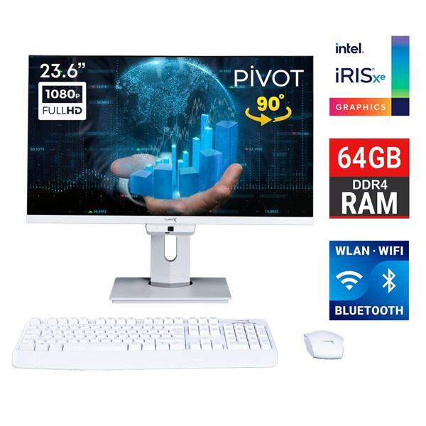 Turbox TAxPro5 i7 1265U 64GB DDR4 Ram 1TB SSD 23.6 inç FHD Pivot BT Webcam WiFi All in One PC - Image 1