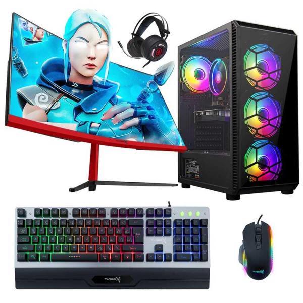 Turbox PulseX i5 3470 16GB Ram 1TB SSD 4GB GTX1050Ti 23.6 inç Curved Monitör Oyun Hazır Sistem - Image 1