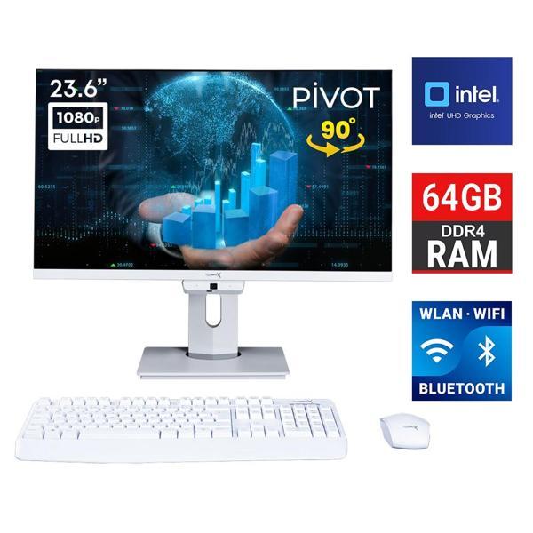 Turbox TAxPro3 i5 12450H 64GB DDR4 Ram 1TB SSD 23.6 inç FHD Pivot BT Webcam WiFi All in One PC - Image 1
