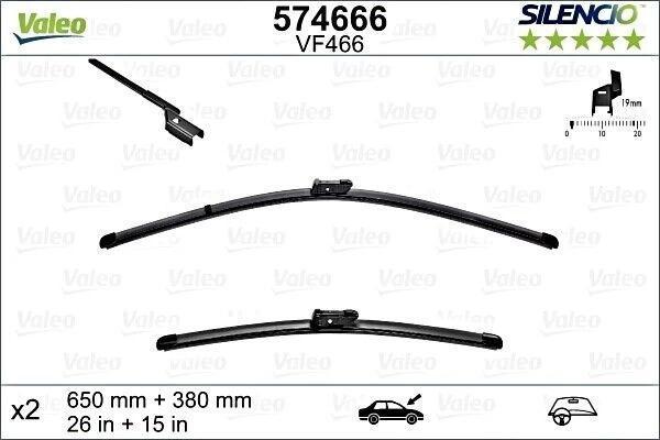 Silecek Süpürgesi Takım 500L 12-18 / Fıesta Vı 09-17 Aerotwın A432S (650+380Mm) (Oem No: 1537389) - Image 1
