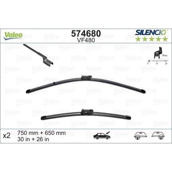 Psa 308 B.M 2007- Silecek Süpürgesı Ön Takım 750 / 650 Mm (Oem No:1609967080) - Image 1