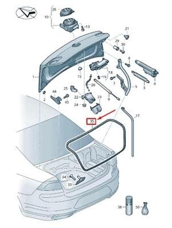Vw Passat 2013- Bagaj Kapak Fitili  (Oem No:3G5827705G) - Image 1