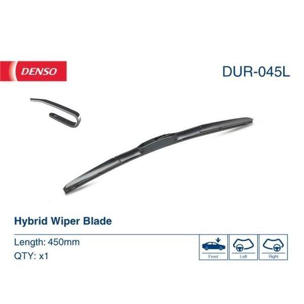 Silecek Süpürgesı Ön Sağ Hybrıd Tıp : 450 Mm Japon Corolla (E10, E11) 1.3:1.4:1.6 93-01 (Oem No: 852 - Image 1