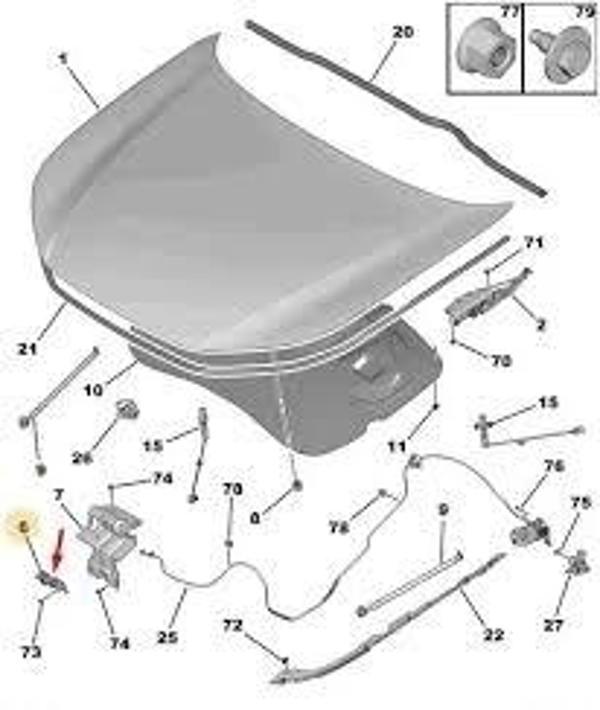 Kaput Kilidi Psa C4 (C41) (Oem No: 9821652480) - Image 1