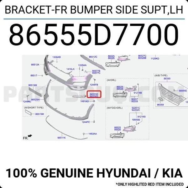 Tampon Bağlantı Braketi Tucson Ön 2019-2020 Alt Sol (Oem No:86555D7700) - Image 1