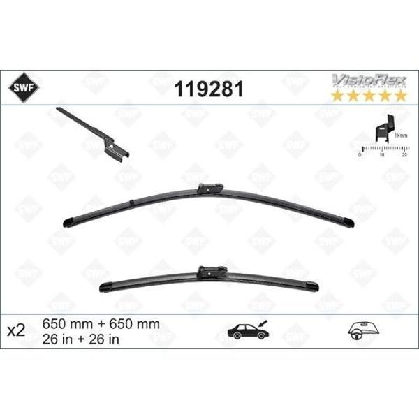 Silecek Süpürgesi Takım 508 İ10-18 / Rcz 10-18 Aerotwın A636S (650+650Mm) (Oem No: 6423.N6) - Image 1