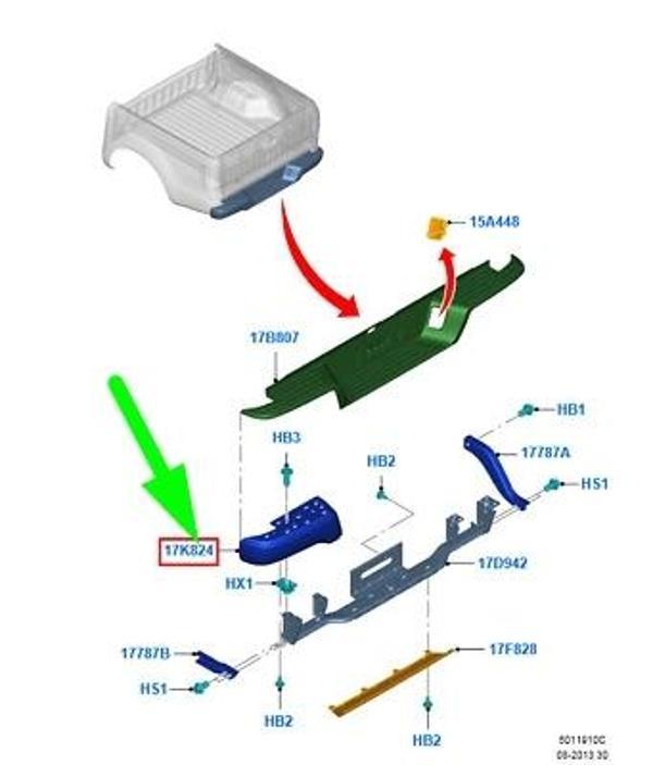 Arka Tampon Kösesı Sağ Ford Ranger Bm 12- (Oem No: Ab39 17K824 Cc) - Image 1