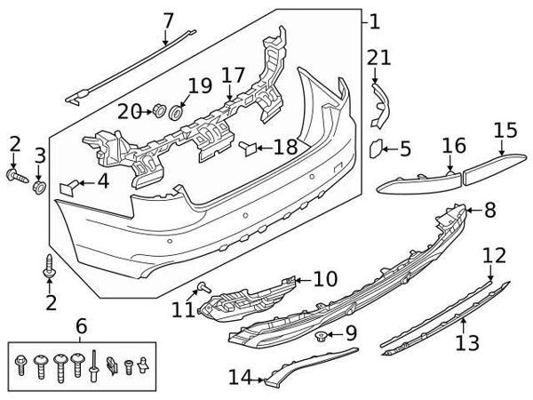 Tampon Reflektörü Arka Sol İç  Parça Vw A4 Bm 15- (Oem No: 8W0945103) - Image 1