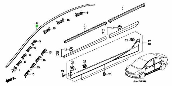 Çıta Tavan Oluk Cıvıc 06-12 Sol Fd6 (Oem No: 73168-Sna-003) - Image 1