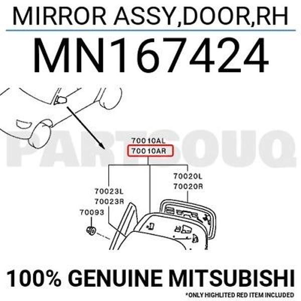 Dış Dikiz Aynası L200 06-14 Elektrikli Siyah Sağ (Oem No: Mn167424) - Image 1