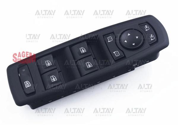 Cam Açma Düğmesi Fluence / Megane Iıı / Laguna Iıı (Dörtlü) Ayna Ayar Düğmeli Çerçeveli 19 Pin Sol ( - Image 1