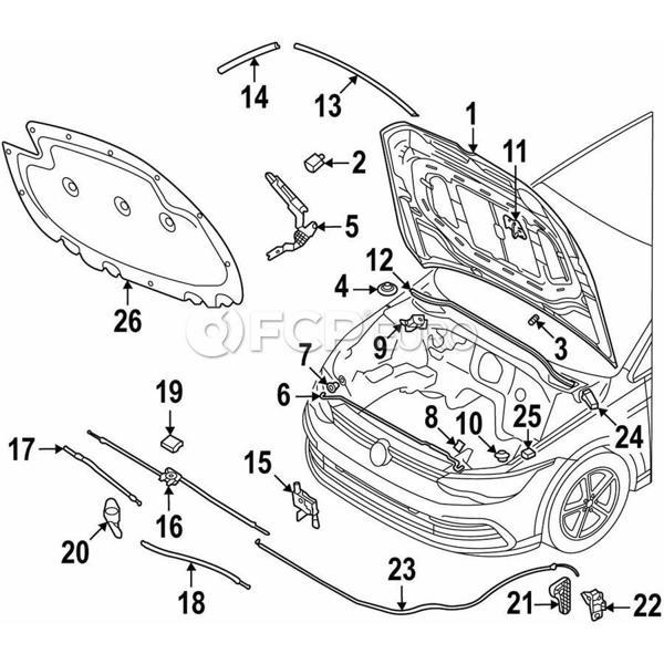 Volkswagen Golf- 8- 21/24; Kaput Menteşesi Sağ (Tyg) (Oem No: 5H0823302) - Image 1