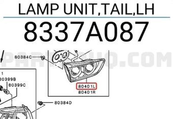 Japon Lancer (Cy) 1.5:1.6 2010- Stop Lambası İç Sol . (Oem No:8337A087) - Image 1