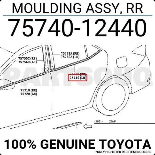 Cam Sıyırıcı Corolla 2013-2018 Arka Krom Sol (Oem No:7574012440) - Image 1