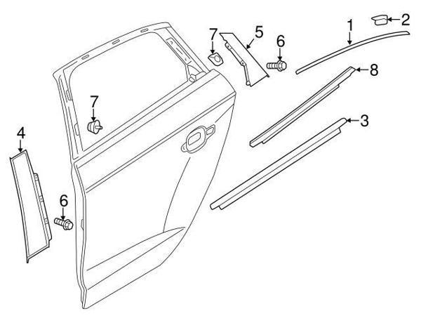Cam Çıtası Arka Sağ Krom Vw A3 Bm 13- (Oem No: 8V5853764C2Zz) - Image 1
