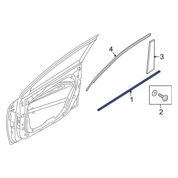Cam Sıyırıcı Elantra 16-18 Ön Kapı Dış Sol (Oem No: 82210-Aa000) - Image 1