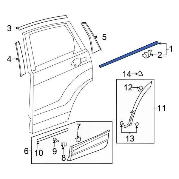 Cam Sıyırıcı Crv 18Sonrası Arka Kapı Dış Sol (Oem No: 72950-Tny-J01) - Image 1
