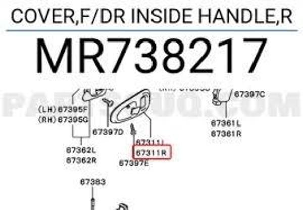 Kapı Kolu Çerçevesi L200 00-06 İç Sağ (Oem No: Mr738217) - Image 1