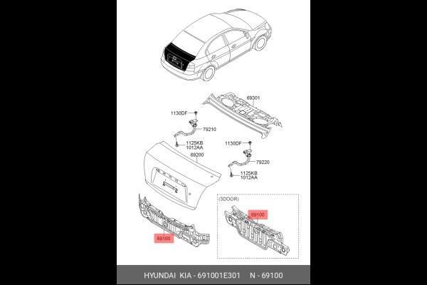 Panel Accent Arka 2006-2011 Era (Oem No:691001E301) - Image 1